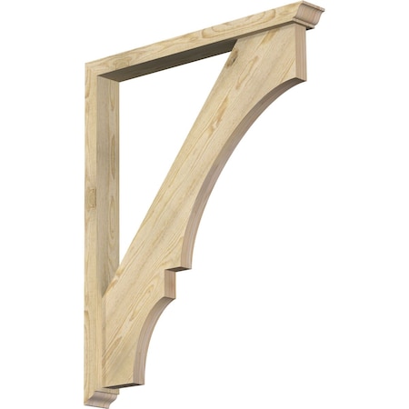 Balboa Traditional Rough Sawn Bracket W/ Offset Brace, Douglas Fir, 4W X 34D X 42H